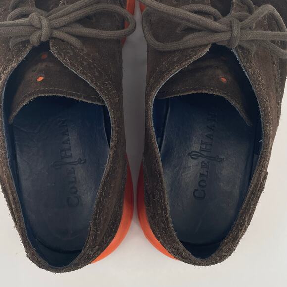 Cole Haan Men’s Lunar Grand Wingtip Oxford Sneakers Sz. 7.5 M Brown Suede - Picture 7 of 10